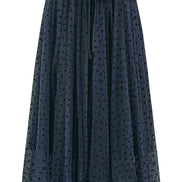 Yumi Navy Mesh Heart Print Tulle Skirt