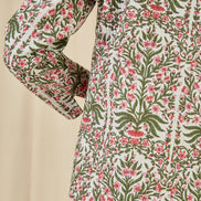 Yumi Pink Floral Print Reversible Cotton Quilted Jacket