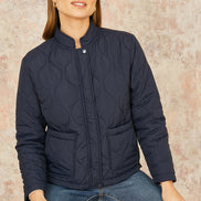 Yumi Navy Short Quilted Jacket