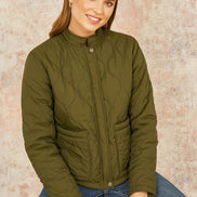 Yumi Green Short Quilted Jacket