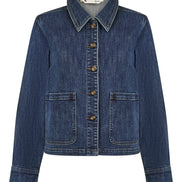 Yumi Blue Denim Jacket with Patch Pockets