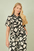 Yumi Black Cotton Splash Print Relaxed Fit Shirt