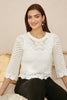 Yumi Ivory Crochet Knitted Top With Scallop Edge