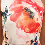 Yumi Ivory Flower Halter Neck Maxi Dress