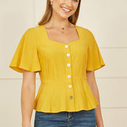 Yumi Yellow Button Up Top