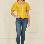 Yumi Yellow Button Up Top