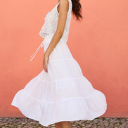 Yumi White Crochet Lace Tie Waistcoat
