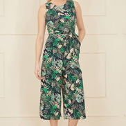 Yumi Green Leaf Culotte Jumpsuit