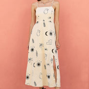Yumi Ivory Mystic Print Midi Sundress
