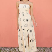 Yumi Ivory Mystic Print Midi Sundress