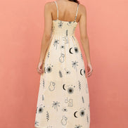 Yumi Ivory Mystic Print Midi Sundress
