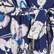 Yumi Navy Floral Midi Wrap Dress