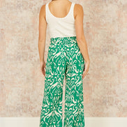Yumi Green Ikat Print Relaxed Fit Trousers