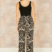 Yumi Black Ikat Print Relaxed Fit Trousers