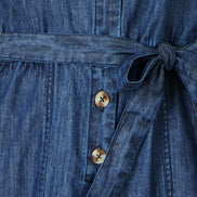 Yumi Blue Chambray Button Through Jumpsuit