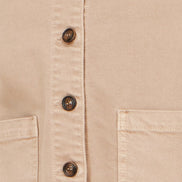 Yumi Beige Canvas Jacket with Patch Pockets