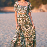 Yumi White Cotton Voile Safari Midi Skirt
