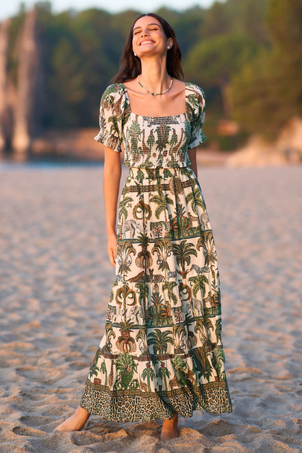 Yumi White Cotton Voile Safari Midi Skirt