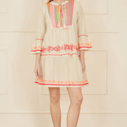 Yumi White Embroidered Cotton Tunic
