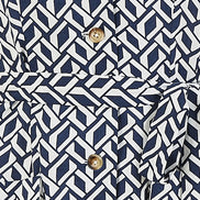 Yumi Navy Geo Print Retro Style Shirt Dress