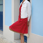 Yumi White Stretch Cotton Denim Jacket