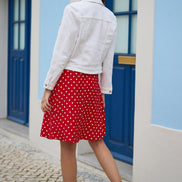 Yumi White Stretch Cotton Denim Jacket