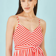 Yumi Red Stripe Midi Sun Dress
