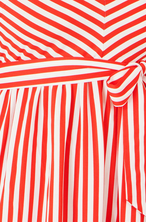Yumi Red Stripe Midi Sun Dress