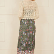 Yumi Ivory Crochet Top with Front Ruching