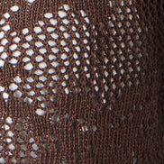 Yumi Brown Flower Crochet Button Up Cardigan