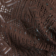 Yumi Brown Crochet Edge to Edge 3/4 Sleeve Cardigan