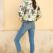 Yumi White Animal Reversible Cotton Quilted Jacket