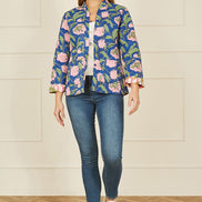 Yumi Pink Floral Reversible Cotton Quilted Jacket