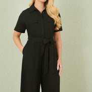 Yumi Black Utility Relaxed Fit Jumpsuit