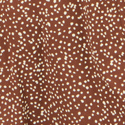 Yumi Brown Spot Midi Dress With Split Hemline