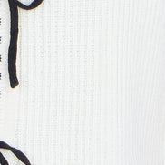Yumi Ivory Knitted Waistcoat with Bow Trims
