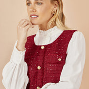 Yumi Burgundy Boucle Tunic Dress