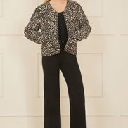 Yumi Brown Leopard Print Boxy Jacket