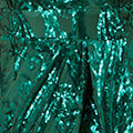 Yumi Green Sequin Midi Wrap Dress with Split Hemline and Long Sleeves