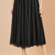 Yumi Black Sparkle Mesh Tulle Skirt