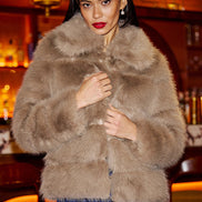 Yumi Coffee Luxe Faur Fur Coat