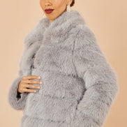 Yumi Grey Luxe Faur Fur Coat