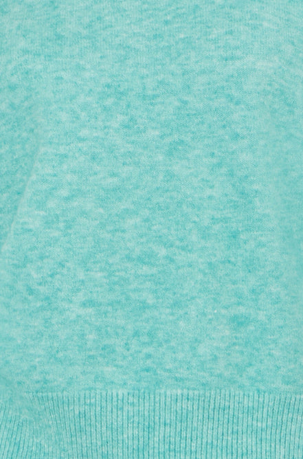 Yumi Sea Green Knitted Balloon Sleeve Jumper