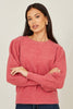 Yumi Pink Knitted Balloon Sleeve Jumper
