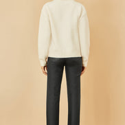 Yumi Cream Relaxed Knitted Jumper with Sequin Detail