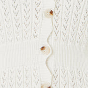 Yumi Ivory Cotton Scallop Crochet Knitted Dress
