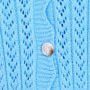 Yumi Blue Scallop Edge Crochet Knitted Midi Dress