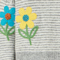 Yumi Grey Striped Relaxed Fit Jumper with Flowers