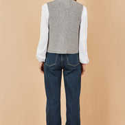 Yumi Grey Knitted Pullover Waistcoat