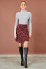 Yumi Burgundy Check Wrap Mini Skirt
